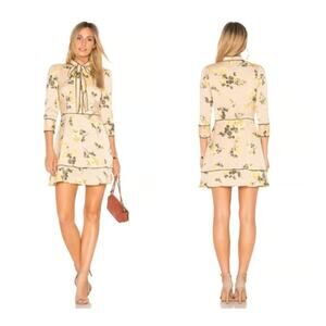 J.O.A Just One Answer Long Sleeve Floral Yellow‎ Rose Dress Size Medium